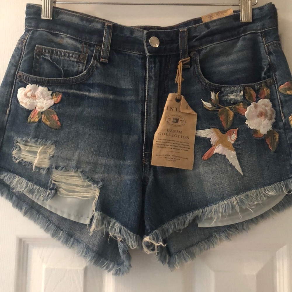 AE denim shorts